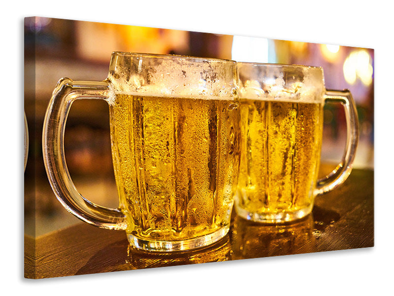 Canvas print 2 beer glasses
