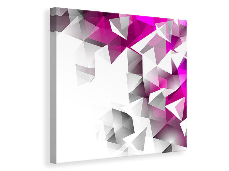 Canvas print 3D Crystals Pink