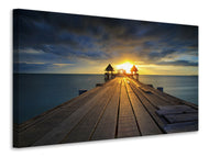 Canvas print Sunset At The Wooden Bridge