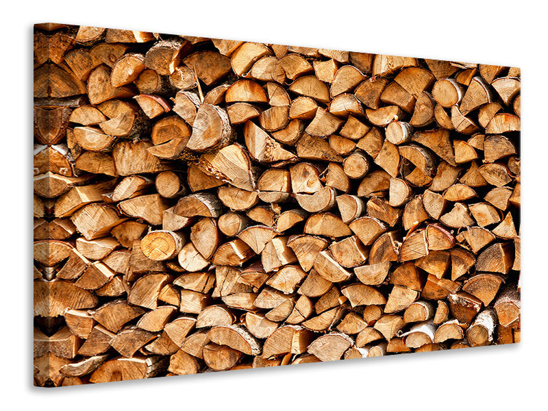 Canvas print Stacked Wood
