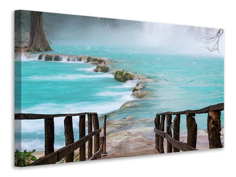 Canvas print House At Waterfall