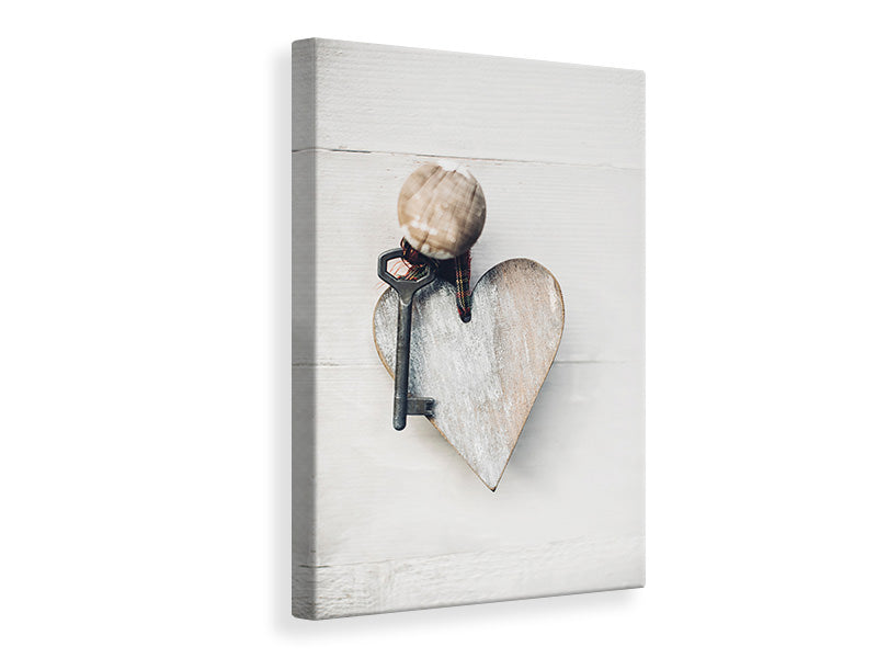 Canvas print Heart Key