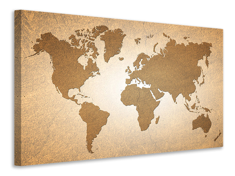 Canvas print Map Of The World In Vintage