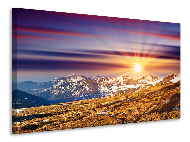 Canvas print Majestic Sunset At The Mountain