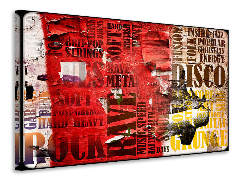 Canvas print Music Text In Grunge Style