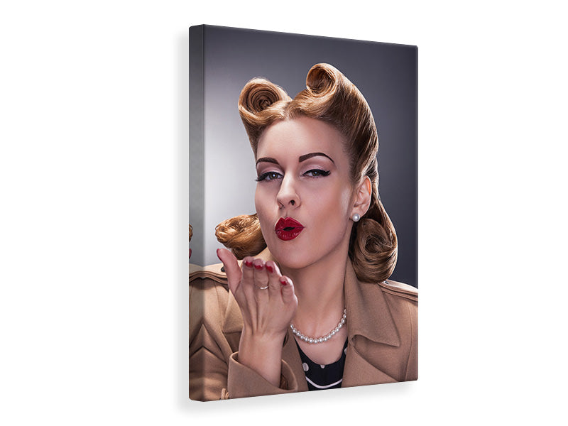 Canvas print Pin Up Kiss