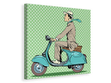 Load image into Gallery viewer, Canvas print Pop Art Vespa Driver
