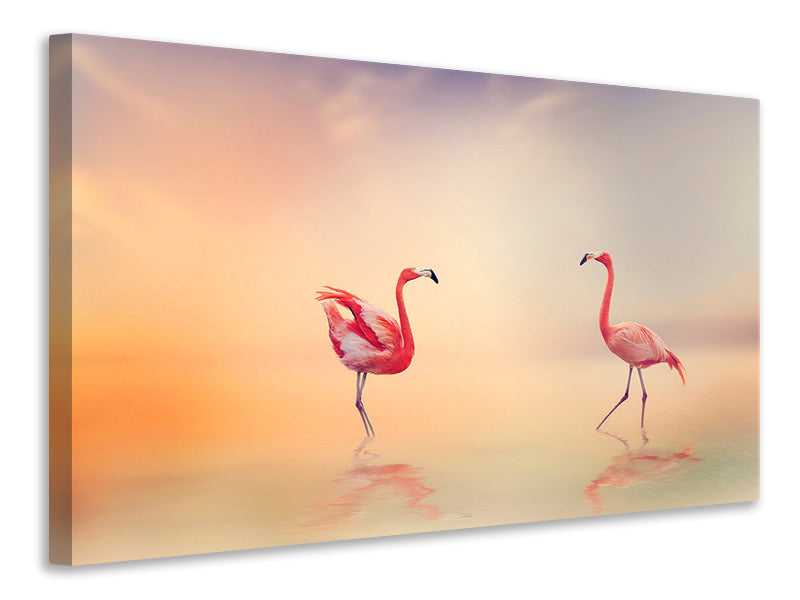 Canvas print Romantic Flamingos