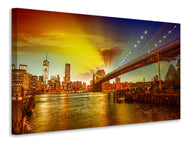 Canvas print Skyline Brooklyn Bridge NY