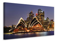 Canvas print Skyline With The Boat In Front Of Sydney