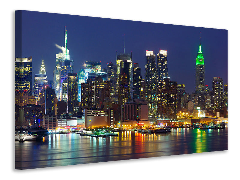 Canvas print Skyline New York Midtown At Night