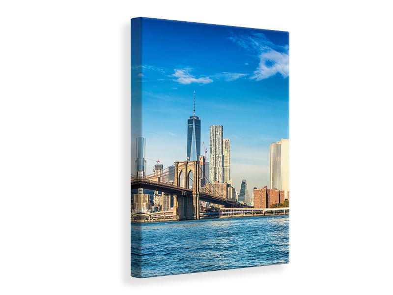 Canvas print New York Skyline And Brooklyn Bridge