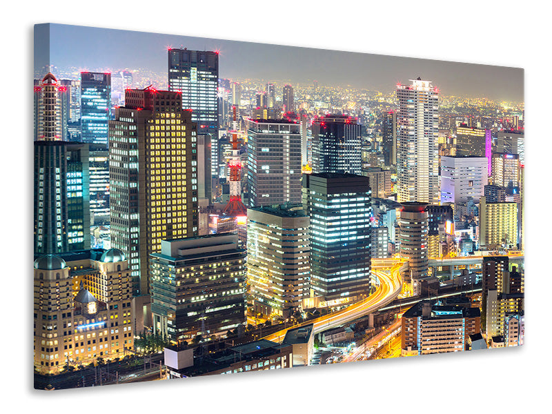 Canvas print Skyline Osaka In Sea Of Lights