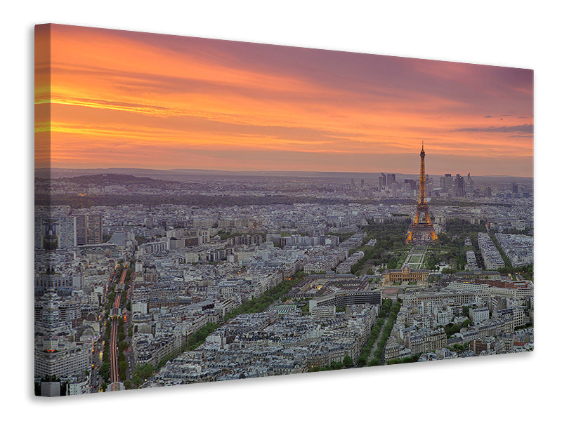 Canvas print Paris Skyline At Sunset