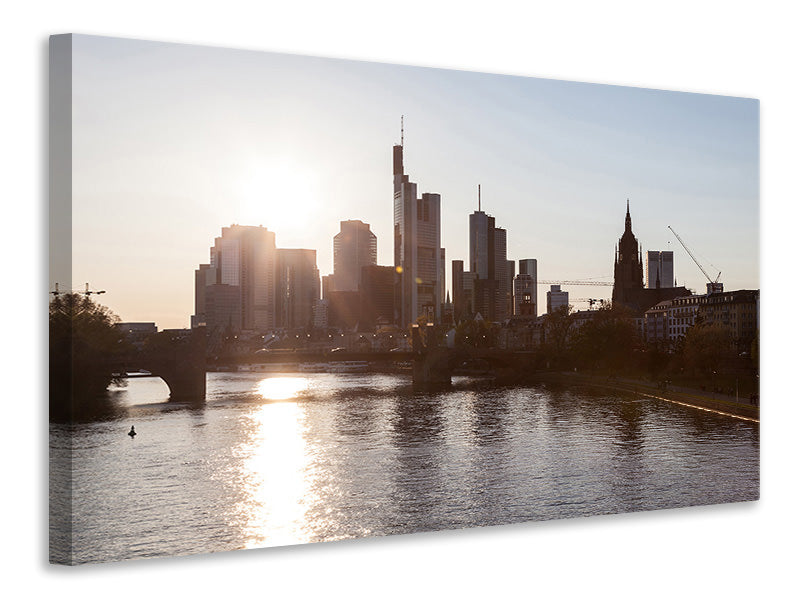 Canvas print Skyline Sunrise In Frankfurt