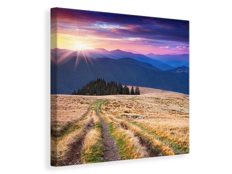 Canvas print Sunset In The Mountain Scenery