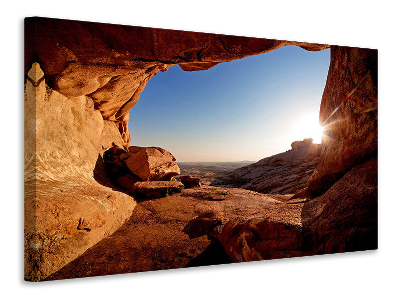 Canvas print Sunset In Front Of The cave