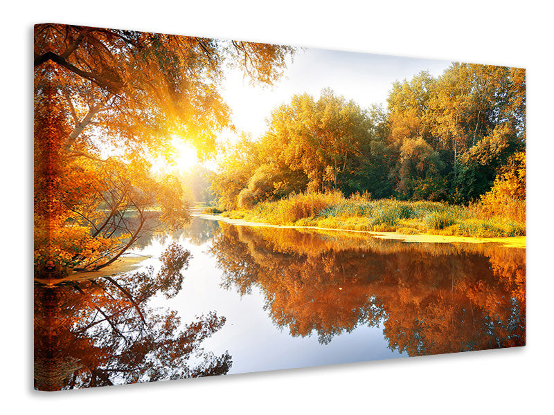Canvas print Forest Reflection In Water