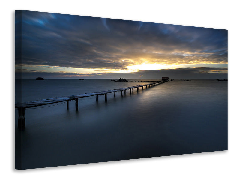 Canvas print Evening mood on the long jetty