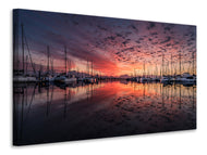 Canvas print Evening mood in the harbor