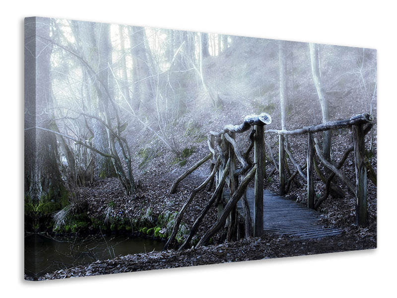 Canvas print Old wooden bridge in the forest