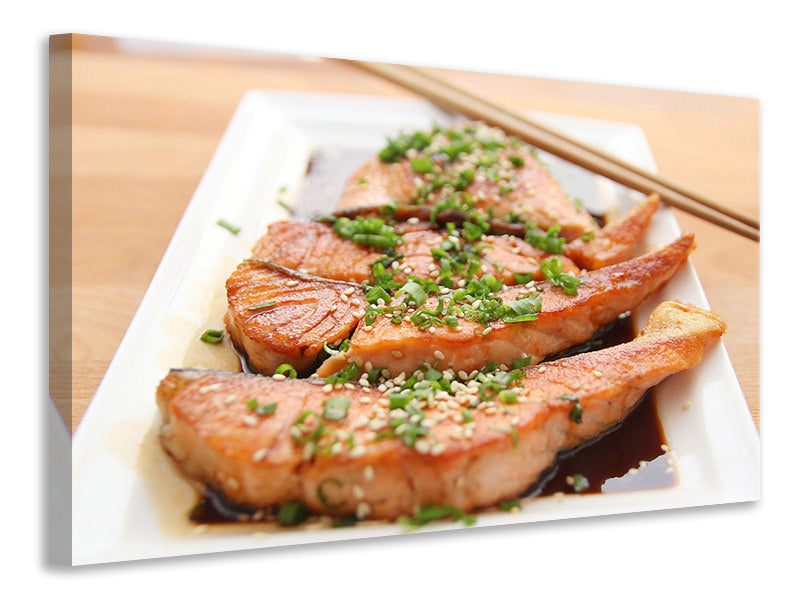 Canvas print Asian salmon