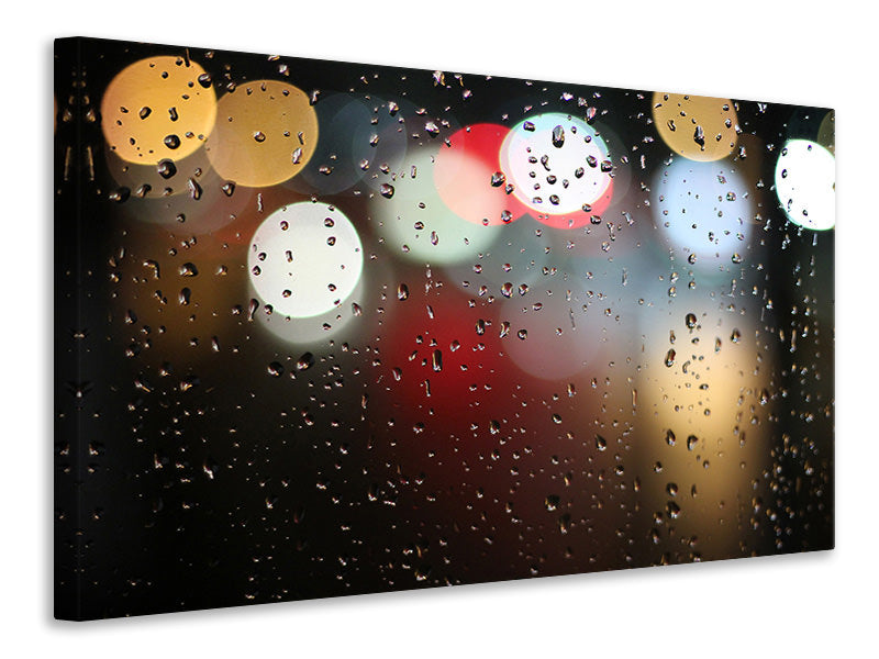 Canvas print Illuminated water drops