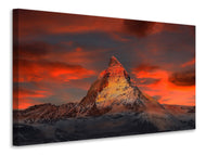 Canvas print Mountains of Switzerland at sunset