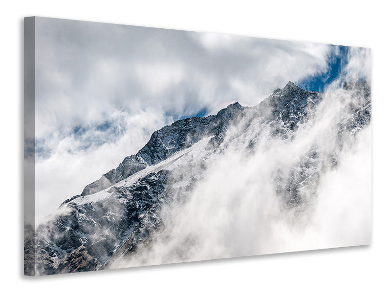 Canvas print Mountain view with clouds