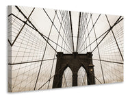 Canvas print Brooklyn Bridge with clouds