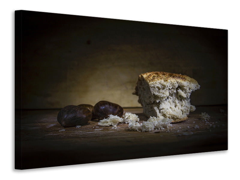Canvas print Bread with chestnuts