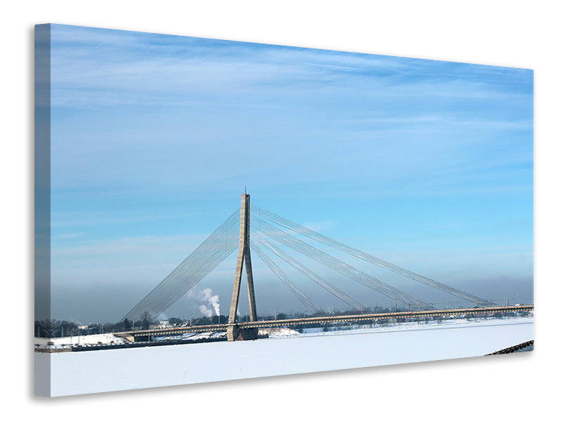 Canvas print Bridge in the snow