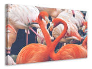 Canvas print Colorful flamingos