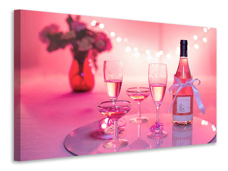 Canvas print Cheers in pink-red