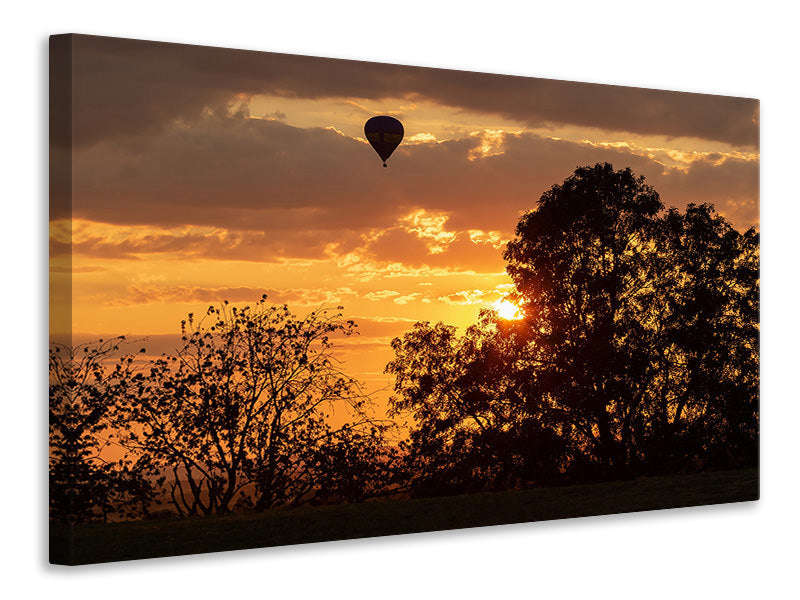 Canvas print Towards the sun with the hot air balloon