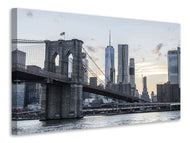 Canvas print The Brooklyn Bridge in the evening