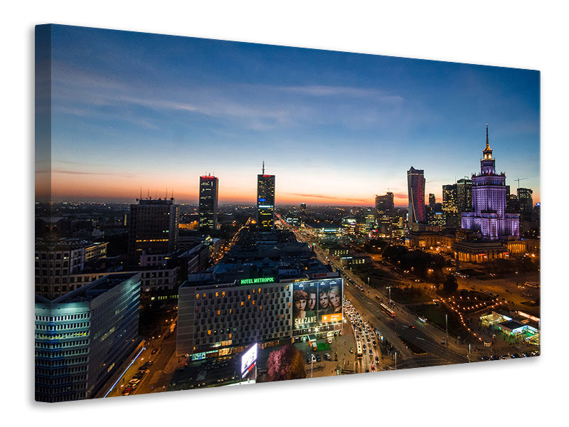 Canvas print The lights of Warsaw