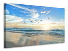 Load image into Gallery viewer, Canvas print The seagulls and the sea at sunrise
