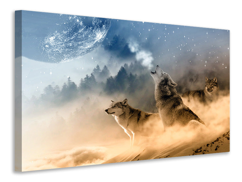 Canvas print The world of wolves