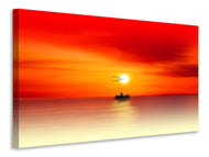 Canvas print A fisherman in the sunset