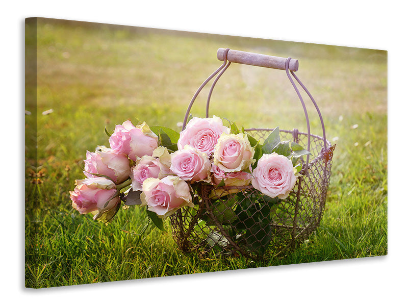 Canvas print A basket full of roses