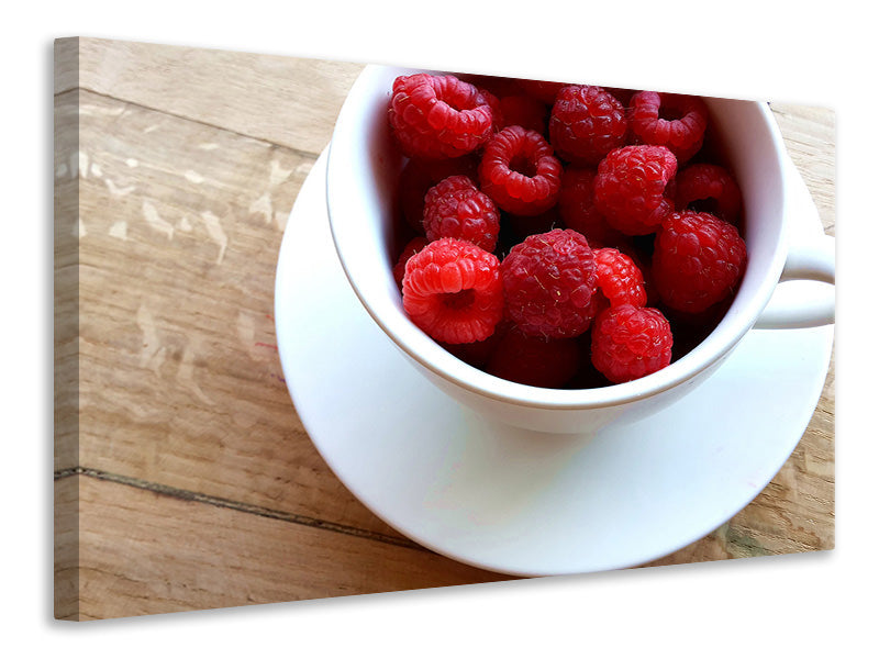 Canvas print A cup of raspberries