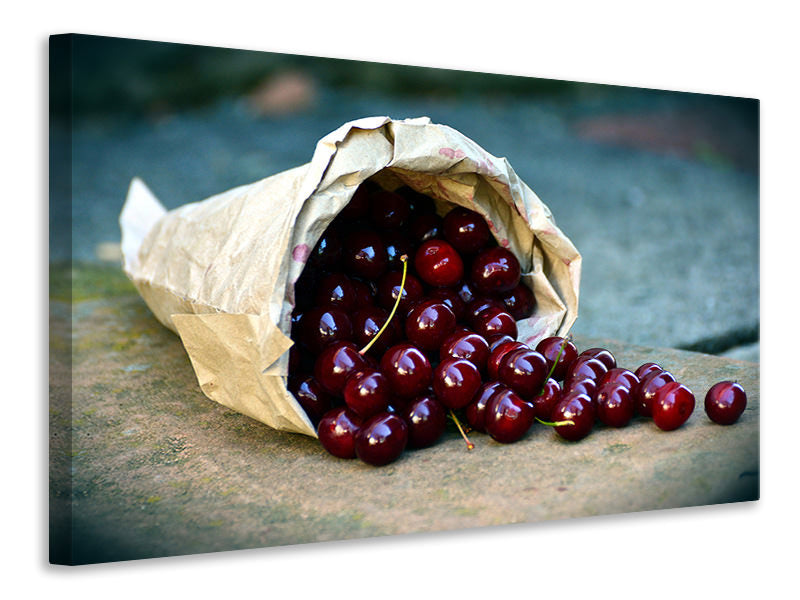 Canvas print A bag of cherries