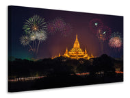 Canvas print Fireworks at the temple