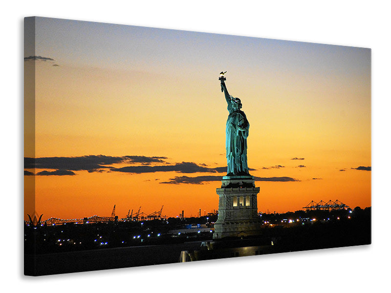 Canvas print Statue of Liberty in the evening light
