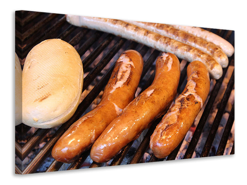 Canvas print Grilled sausage
