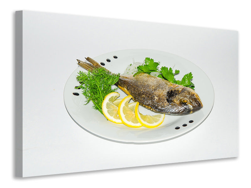 Canvas print Grilled fish