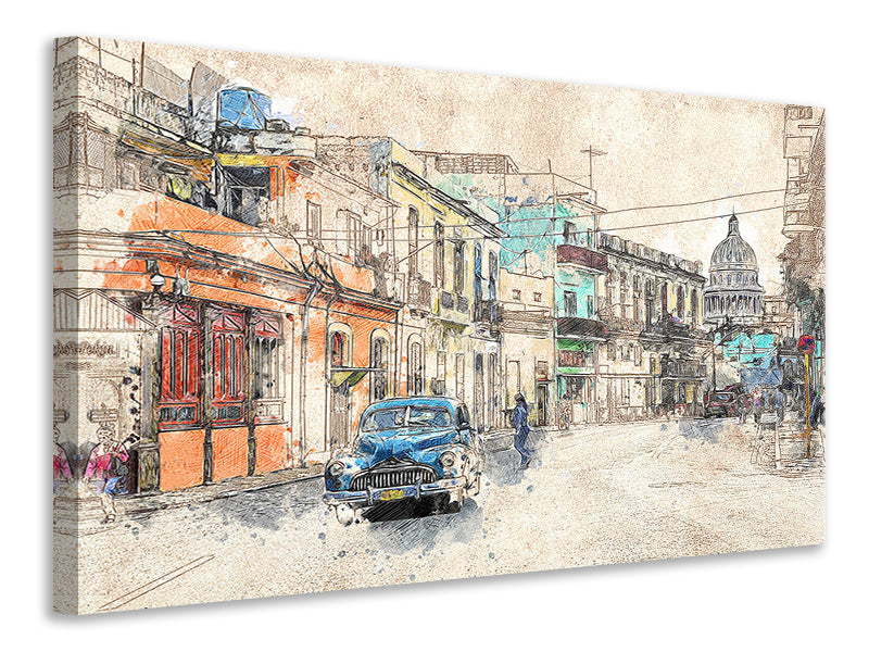 Canvas print Painting vintage Cuba