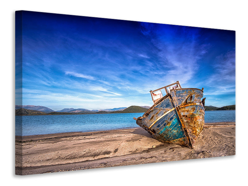Canvas print Stranded boat