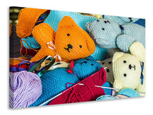Load image into Gallery viewer, Canvas print Knitted Teddies
